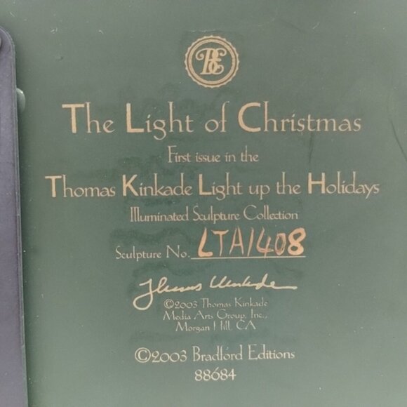 Collectible Thomas Kinkade The Light Of Christmas Illuminated Santa W/ Adapter - Picture 15 of 16